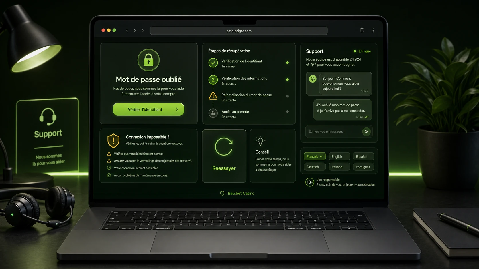 Problèmes de connexion ?